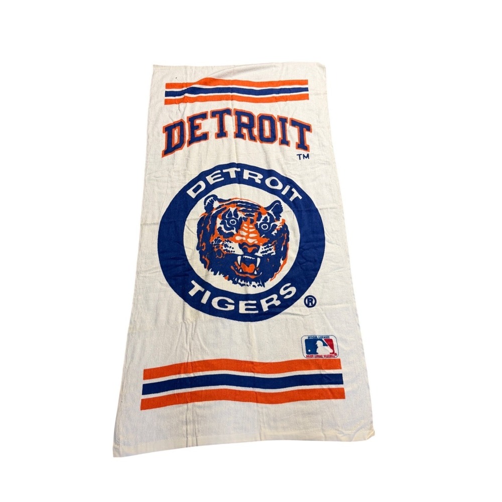 Detroit Tigers‎ Beach Towel Vintage 1980s MLB Logo 100% Cotton 30"x70"